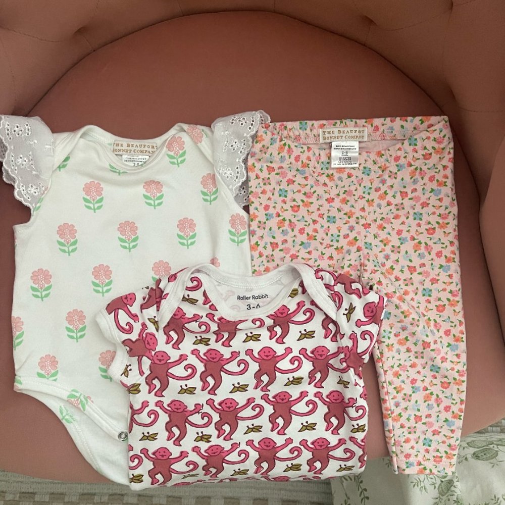 Beaufort Bonnet + Roller Rabbit Bundle 3-6 Months